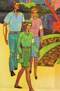Оригинальный советский плакат СССР, художник Д. Л. Кассиль, Среди социальных задач нет более важной, чем забота о здоровье советских людей, 1977 год