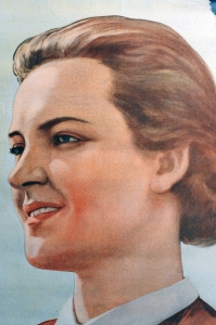 Оригинальный плакат СССР, Я буду голосовать за кандидатов блока коммунистов и беспартийных, Л.Голованов, 1950 год