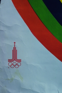 Оригинальный советский плакат СССР, художник А. Жребин,Москва 80, 1977 год