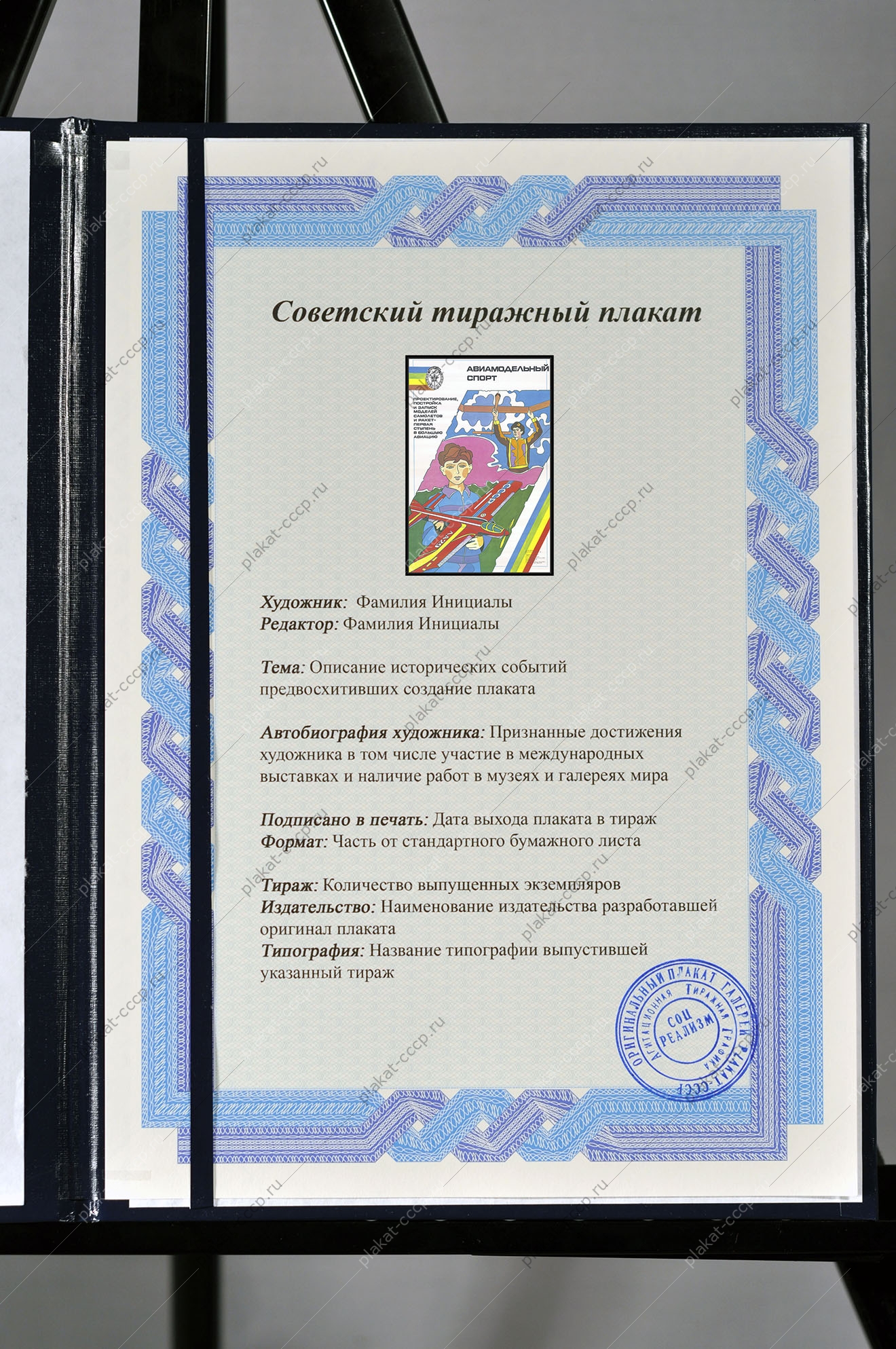 Оригинальный советский плакат авиамодельный спорт ДОСААФ
