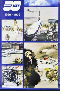 Оригинальный советский плакат авиация самолеты авиалинии LOT 1978