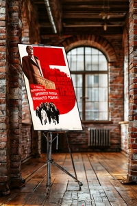 Оригинальный плакат СССР с твоего рабочего места начинается Москва начинается Родина Завод ЗВИ Владимира Ильича