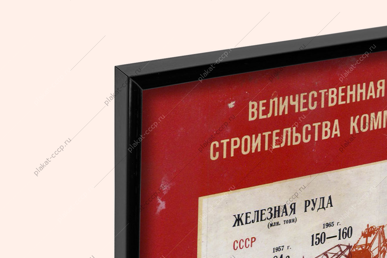 Советский плакат СССР Великая программа строительства коммунизма в СССР, 1959 год
