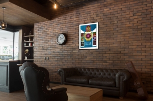 Оригинальный плакат СССР мастера ремесел Гжель роспись по дереву