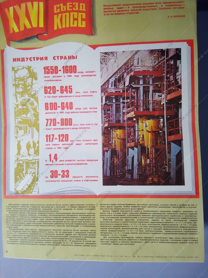 Оригинальный плакат СССР индустрия страны энергетика топливная промышленность