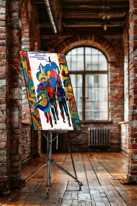 Оригинальный плакат СССР молодежь на стройки строительство