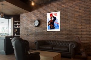 Оригинальный плакат СССР молодая гвардия труда молодежь на стройки строительство