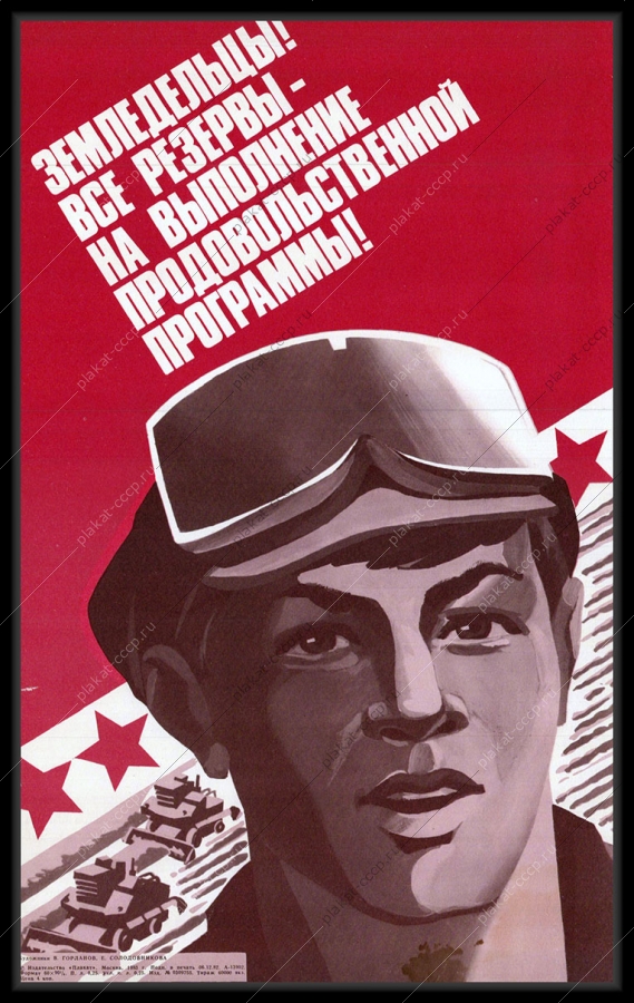Оригинальный советский плакат все резервы на выполнение продовольственной программы сельское хозяйство