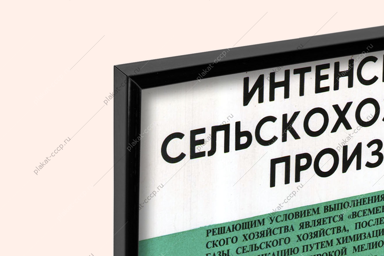 Оригинальный плакат СССР интенсификация сельского хозяйства животноводство