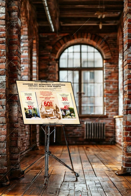 Оригинальный советский плакат дальнейший рост материального благосостояния народа в пятой пятилетке финансы финансовый плакат СССР