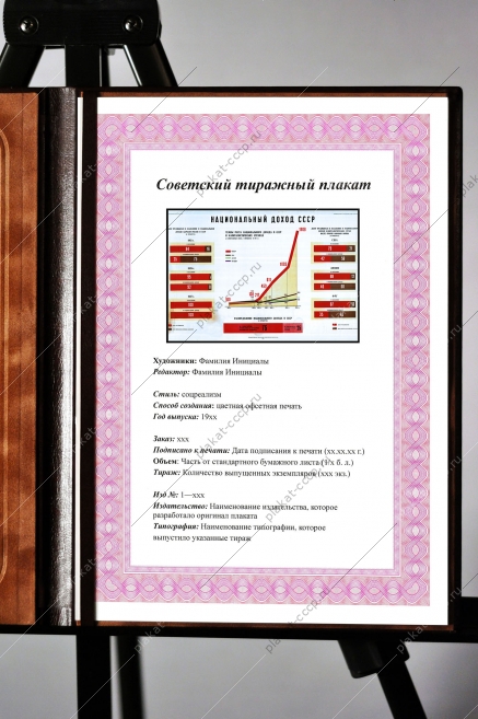 Оригинальный плакат СССР национальный доход СССР финансы экономика