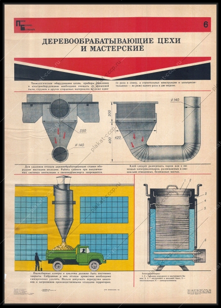 Оригинальный советский плакат деревообрабатывающие цехи и мастерские