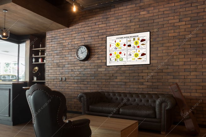 Оригинальный советский плакат СССР суточные нормы витаминов