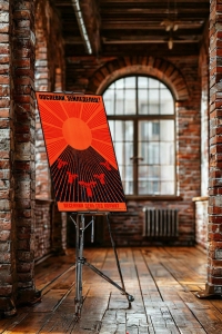 Оригинальный плакат СССР весенний день год кормит сев земледелец