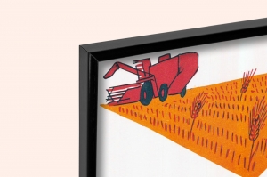 Оригинальный советский плакат гектар экономия уборка урожая