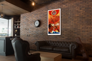 Оригинальный плакат СССР жатву по ударному