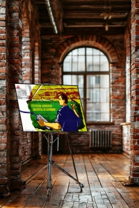 Оригинальный плакат СССР создаешь комплекс обеспечь его кормами животноводство КРС корова