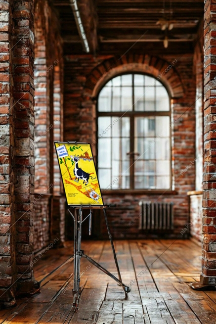 Оригинальный плакат СССР строительство завода комбикормов КРС корова