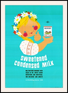 Оригинальный советский плакат молоко на экспорт реклама СССР Продинторг