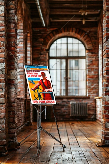 Оригинальный плакат СССР больше хлеба для фронта и тыла убрать урожай полностью