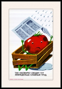 Оригинальный плакат СССР помидор овощи урожай