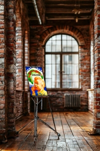 Оригинальный плакат СССР яблоки фрукты хорошие хранилища витаминов силища витамины