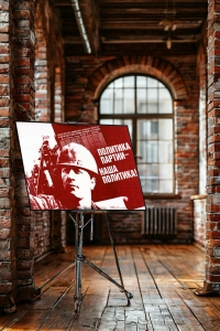 Оригинальный плакат СССР нефть политика партии наша политика