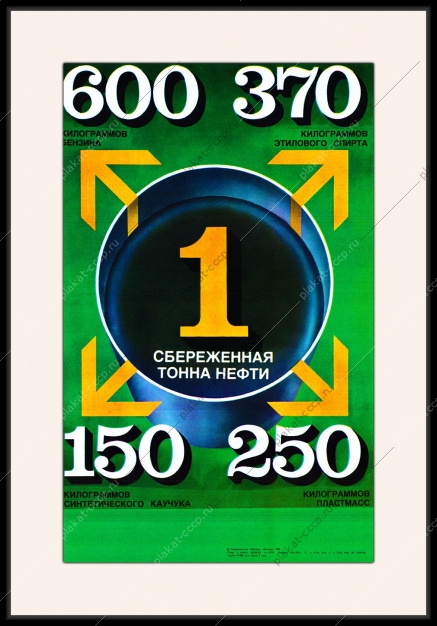 Оригинальный плакат СССР сбережение топлива нефть экономика экономия