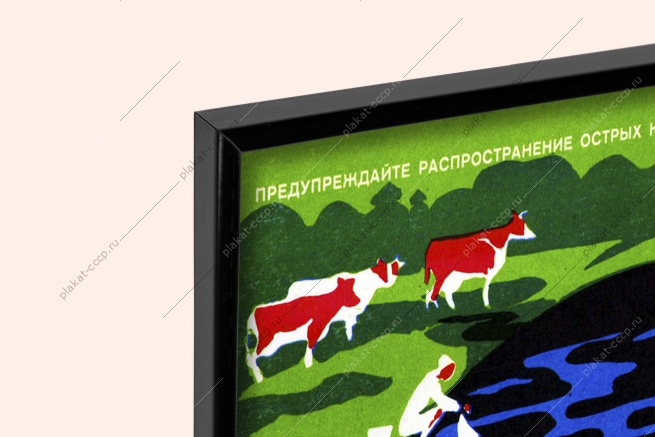 Оригинальный плакат СССР нельзя пить воду из открытых водоемов очистка фильтрация фильтр для воды