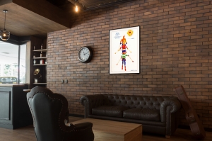 Оригинальный плакат СССР папа мама я спортивная семья лыжный спорт лыжники