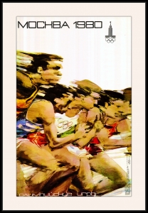 Оригинальный советский плакат Олимпиада бег