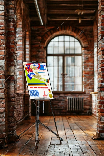 Оригинальный плакат СССР выше знамя советского спорта Олимпиада 1980