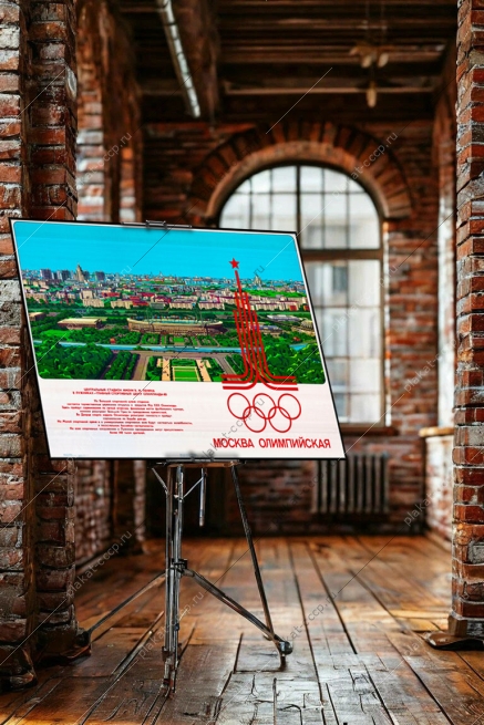 Оригинальный плакат СССР Лужники спорт