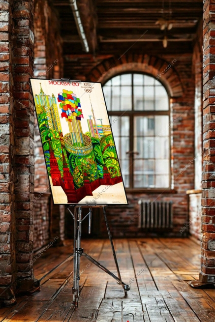 Оригинальный плакат СССР Москва Олимпийская спорт