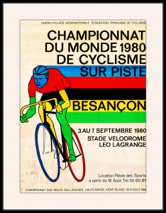 Оригинальный плакат французская федерация велоспорта чемпионатт мира 1980 по велоспорту на треке