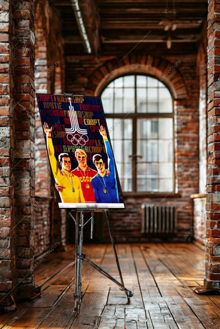 Оригинальный олимпийский плакат спорт дружба Олимпиада СССР 1980