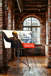 Оригинальный советский плакат электрификация ГЭС энергетика химизация химия