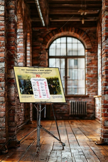 Оригинальный плакат СССР рост товарооборота промтоваров универмаг