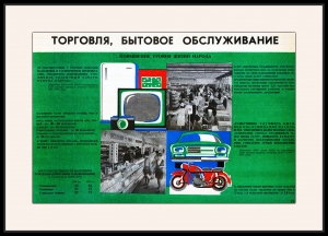 Оригинальный плакат СССР торговля обслуживание населения