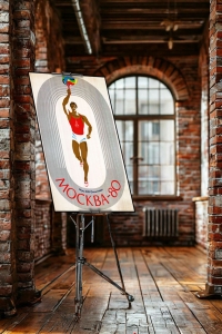 Оригинальный плакат СССР олимпийский огонь Олимпиада 1980