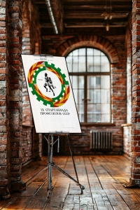 Оригинальный плакат СССР девятая Спартакиада Профсоюзов СССР бег ВЦСПС спорт