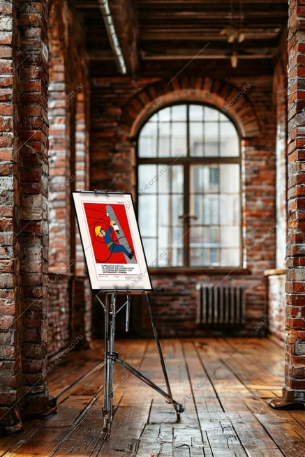 Оригинальный плакат СССР запрещается работать на анкерной или угловой опоре со стороны внутреннего угла натягиваемого провода