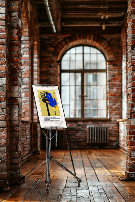 Оригинальный плакат СССР перед началом работ в корзине гидроподъемника закрепись предохранительным поясом