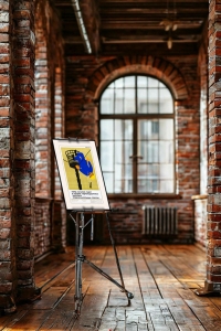 Оригинальный плакат СССР перед началом работ в корзине гидроподъемника закрепись предохранительным поясом