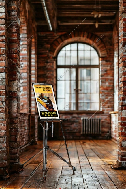 Оригинальный плакат СССР при кровельных работах укладывай трапы