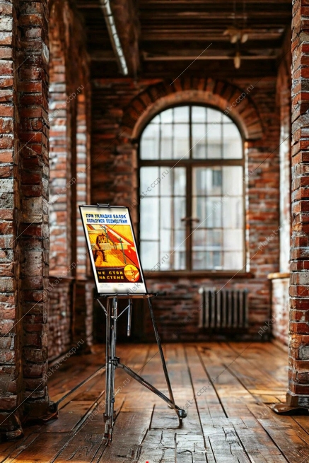 Оригинальный плакат СССР при укладке балок пользуйся подмостями