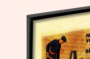 Оригинальный плакат СССР работая на крыше устанавливай бачок на подставке горячий битум переноси в закрытом бачке