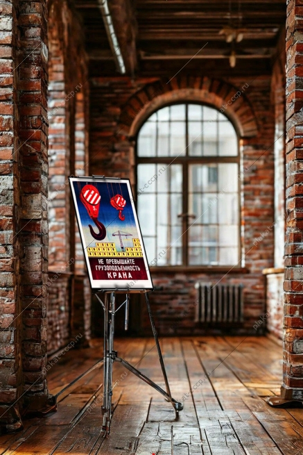 Оригинальный плакат СССР не превышайте грузоподьемность крана строительство экспертиза