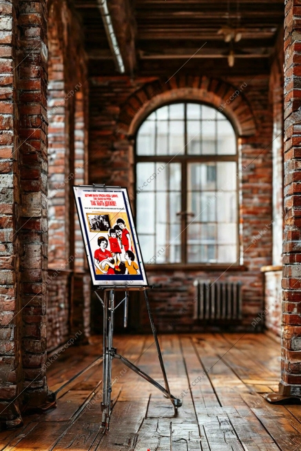 Оригинальный эскиз плаката СССР многодетная семья