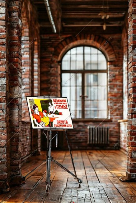 Оригинальный плакат СССР взаимное уважение в семье забота о воспитании детей